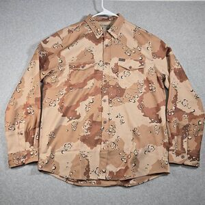 WARRIOR Chocolate Chip Shirt Button Down Large Tactical Performance Stretch LS